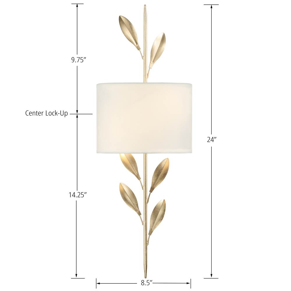 Crystorama 501-GA Antique Gold Broche 2 Light Antique Gold Sconce Image 2