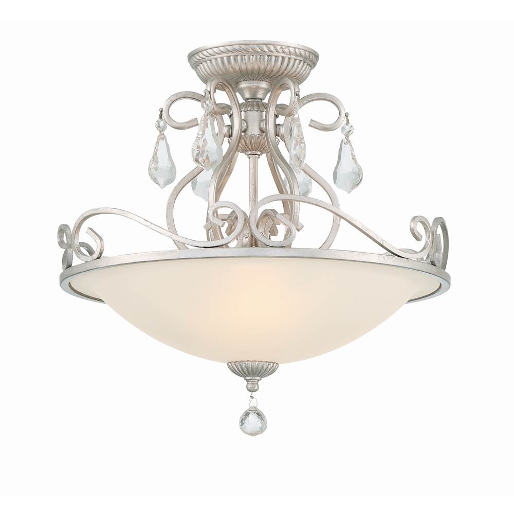 Crystorama 5010-OS-CL-MWP Olde Silver Ashton 3 Light Hand Cut Crystal Olde Silver Ceiling Mount Image 1