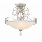 Crystorama 5010-OS-CL-MWP Olde Silver Ashton 3 Light Hand Cut Crystal Olde Silver Ceiling Mount Image 1