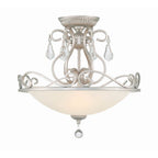 Crystorama Ashton 3 Light Hand Cut Crystal Olde Silver Ceiling Mount