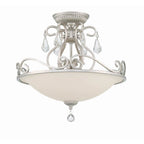 Crystorama 5010-OS-CL-MWP Olde Silver Ashton 3 Light Hand Cut Crystal Olde Silver Ceiling Mount Image 4