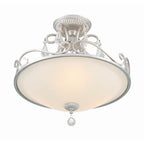 Crystorama 5010-OS-CL-MWP Olde Silver Ashton 3 Light Hand Cut Crystal Olde Silver Ceiling Mount Image 3