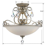 Crystorama 5010-OS-CL-MWP Olde Silver Ashton 3 Light Hand Cut Crystal Olde Silver Ceiling Mount Image 2