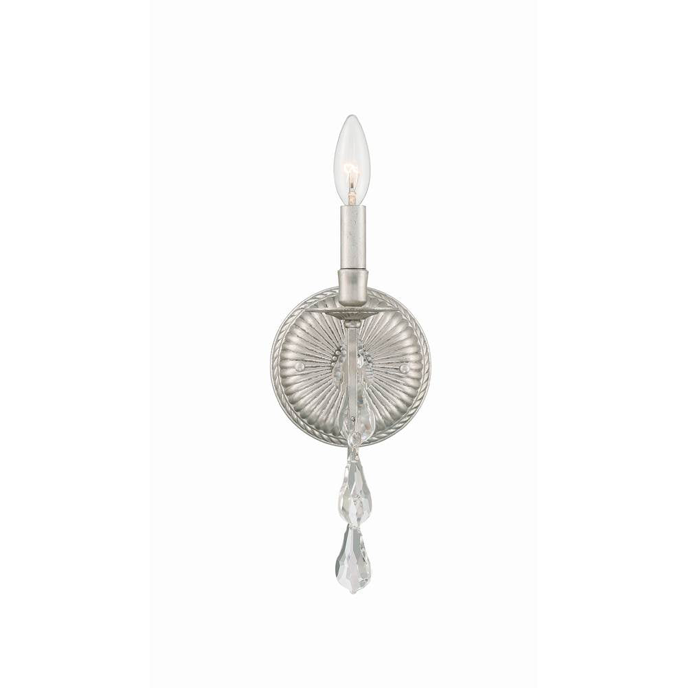 Crystorama Ashton 1 Light Hand Cut Crystal Olde Silver Sconce