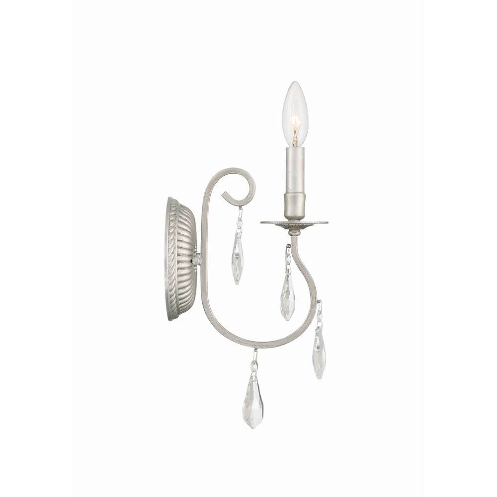 Crystorama 5011-OS-CL-MWP Olde Silver Ashton 1 Light Hand Cut Crystal Olde Silver Sconce Image 4