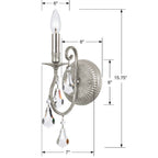 Crystorama Ashton 1 Light Swarovski Strass Crystal Olde Silver Sconce
