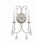 Crystorama 5012-OS-CL-MWP Olde Silver Ashton 2 Light Hand Cut Crystal Olde Silver Sconce Image 1