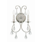 Crystorama Ashton 2 Light Hand Cut Crystal Olde Silver Sconce
