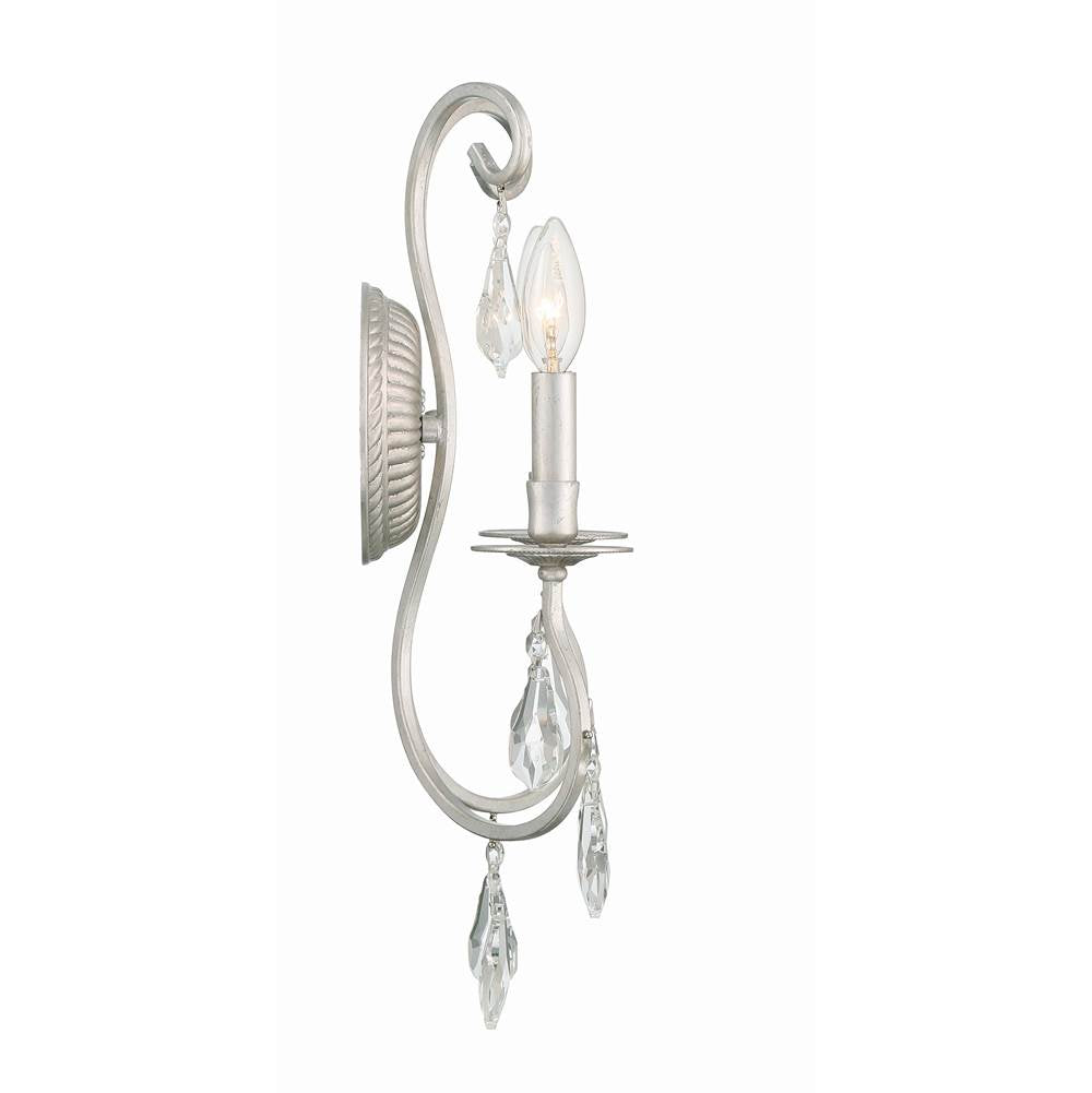 Crystorama 5012-OS-CL-MWP Olde Silver Ashton 2 Light Hand Cut Crystal Olde Silver Sconce Image 4