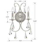 Crystorama 5012-OS-CL-MWP Olde Silver Ashton 2 Light Hand Cut Crystal Olde Silver Sconce Image 2