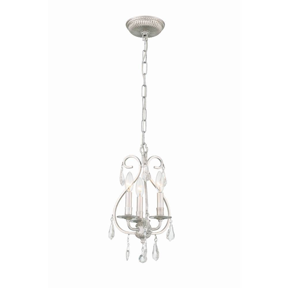 Crystorama 5013-OS-CL-MWP Olde Silver Ashton 3 Light Hand Cut Crystal Olde Silver Mini Chandelier Image 1