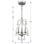 Crystorama 5013-OS-CL-MWP Olde Silver Ashton 3 Light Hand Cut Crystal Olde Silver Mini Chandelier Image 2