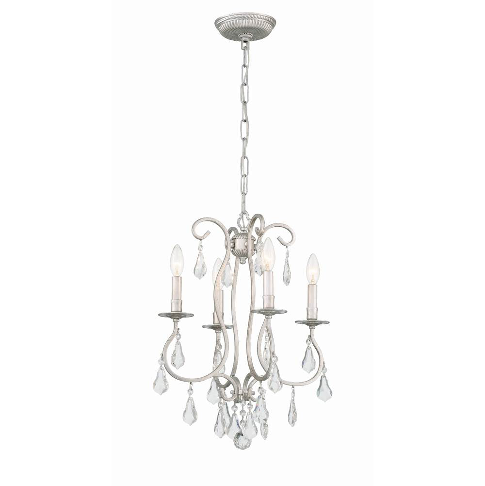 Crystorama 5014-OS-CL-MWP Olde Silver Ashton 4 Light Hand Cut Crystal Olde Silver Mini Chandelier Image 1