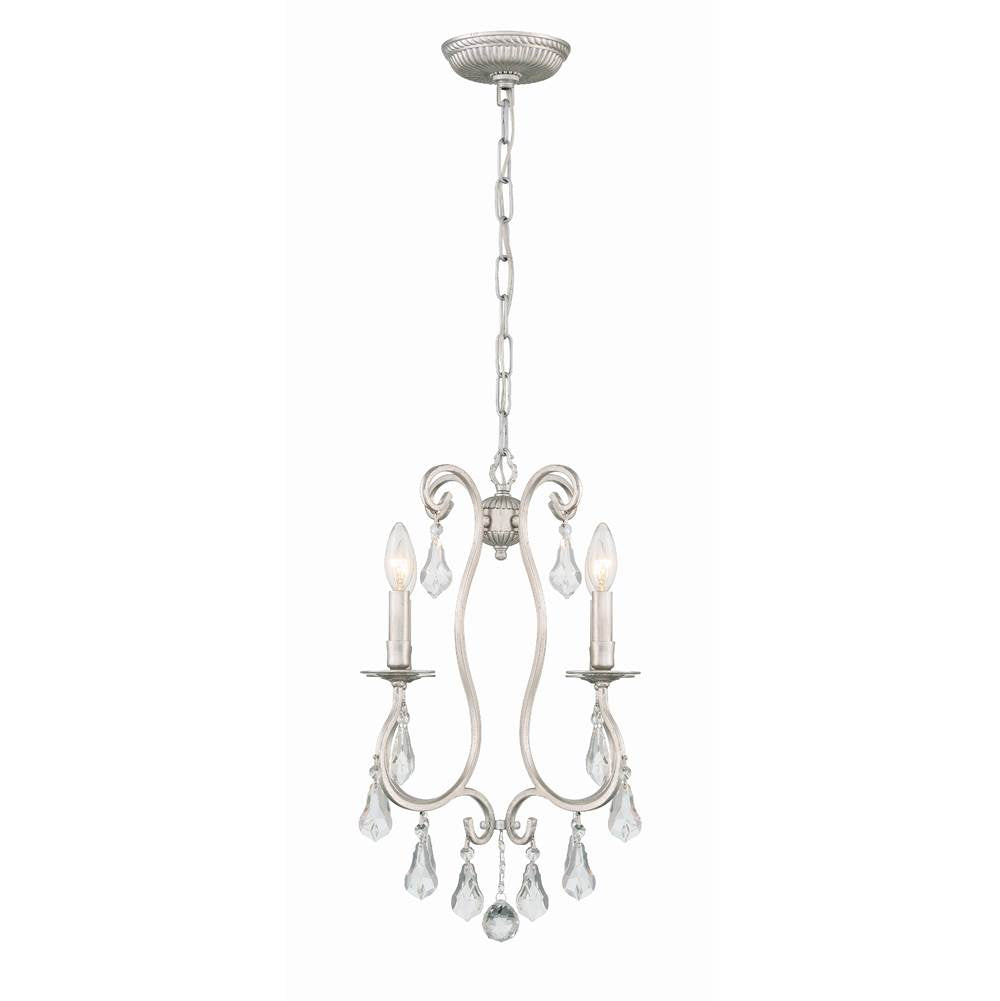 Crystorama Ashton 4 Light Hand Cut Crystal Olde Silver Mini Chandelier