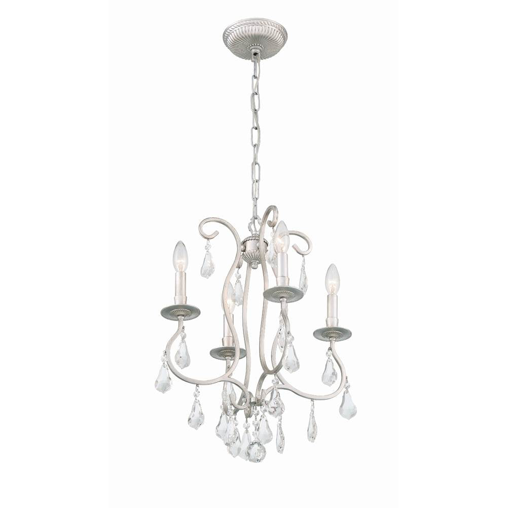 Crystorama 5014-OS-CL-MWP Olde Silver Ashton 4 Light Hand Cut Crystal Olde Silver Mini Chandelier Image 5