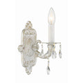 Crystorama 5021-AW-CL-S Antique White Paris Market 1 Light Swarovski Strass Crystal Antique White Sconce Image 1