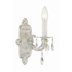 Crystorama 5021-AW-CL-S Antique White Paris Market 1 Light Swarovski Strass Crystal Antique White Sconce Image 1