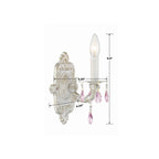 Crystorama Paris Market Paris Market 1 Light Rose Crystal Antique White Sconce
