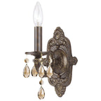 Crystorama 5021-VB-GT-MWP Venetian Bronze Paris Market 1 Light Golden Teak Crystal Venetian Bronze Sconce Image 1