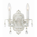 Crystorama 5022-AW-CL-SAQ Antique White Paris Market 2 Light Spectra Crystal Antique White Sconce Image 1