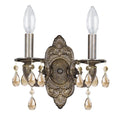 Crystorama Paris Market Paris Market 2 Light Golden Teak Crystal Venetian Bronze Sconce