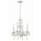 Crystorama 5024-AW-CL-MWP Antique White Paris Market 4 Light Clear Crystal Antique White Mini Chandelier Image 1