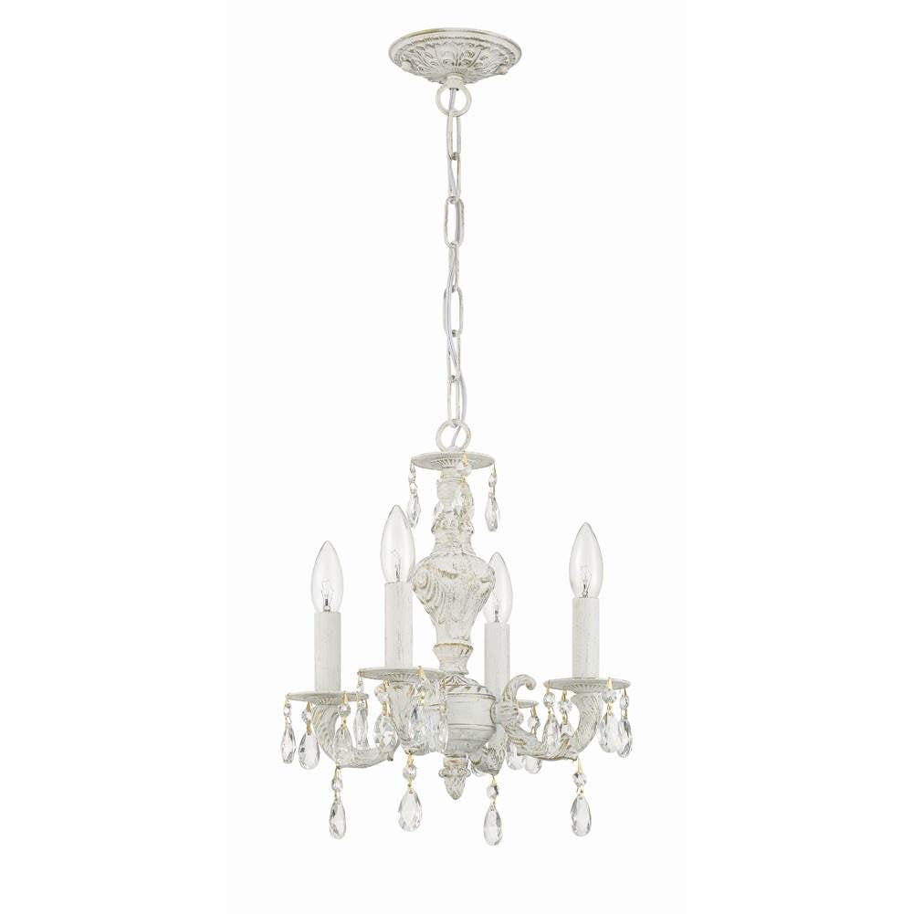 Crystorama Paris Market Paris Market 4 Light Clear Crystal Antique White Mini Chandelier