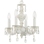 Crystorama 5024-AW-CL-MWP Antique White Paris Market 4 Light Clear Crystal Antique White Mini Chandelier Image 4