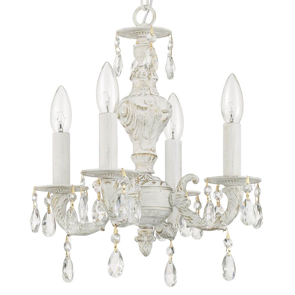 Crystorama 5024-AW-CL-MWP Antique White Paris Market 4 Light Clear Crystal Antique White Mini Chandelier Image 4