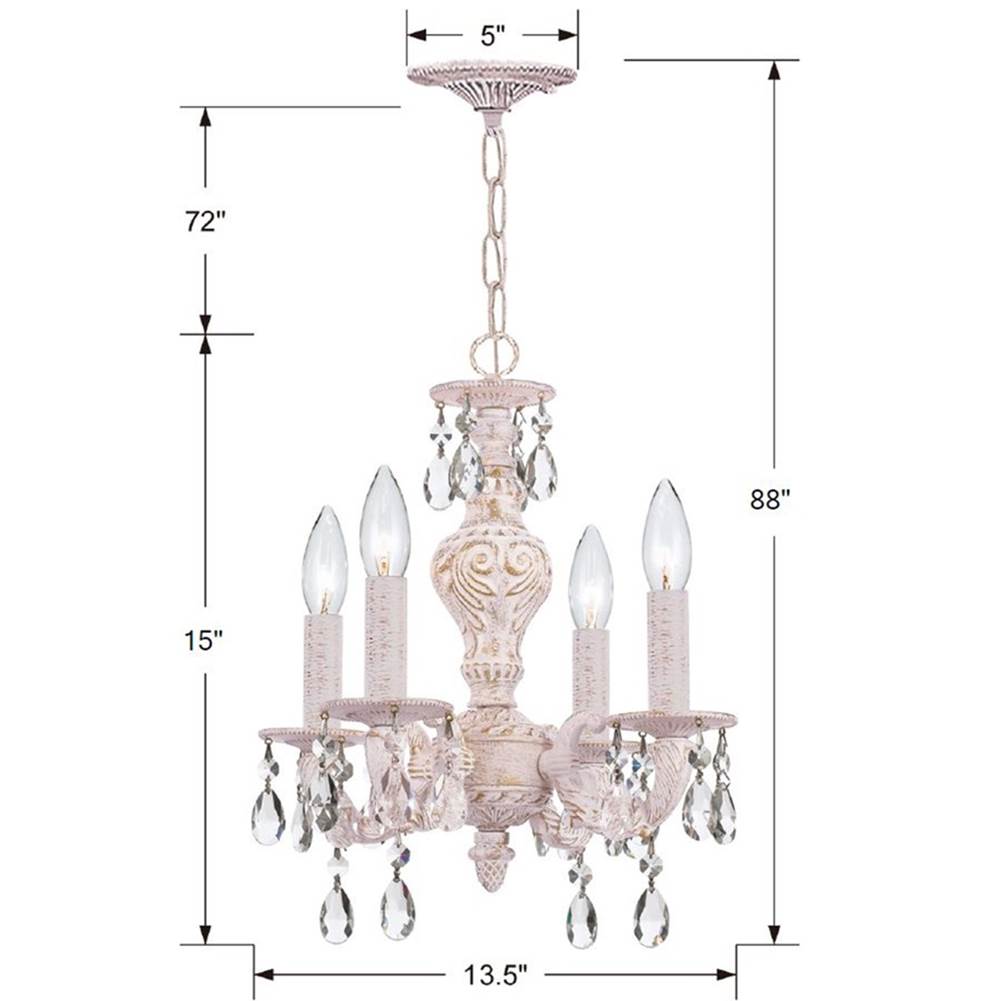 Crystorama Paris Market Paris Market 4 Light Spectra Crystal Antique White Mini Chandelier