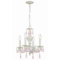 Crystorama 5024-AW-RO-MWP Antique White Paris Market 4 Light Rose Crystal Antique White Mini Chandelier Image 1