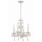 Crystorama 5024-AW-RO-MWP Antique White Paris Market 4 Light Rose Crystal Antique White Mini Chandelier Image 1