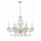 Crystorama 5026-AW-CL-I Antique White Paris Market 6 Light Clear Italian Crystal Antique White Chandelier Image 1