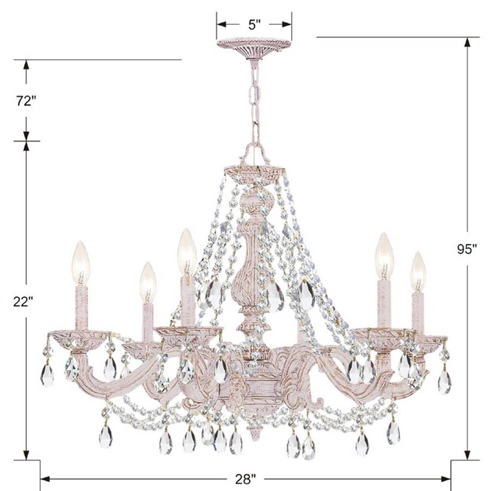 Crystorama 5026-AW-CL-MWP Antique White Paris Market 6 Light Clear Crystal Antique White Chandelier Image 2