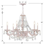 Crystorama 5026-AW-CL-MWP Antique White Paris Market 6 Light Clear Crystal Antique White Chandelier Image 2