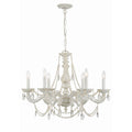 Crystorama 5026-AW-CL-S Antique White Paris Market 6 Light Swarovski Strass Crystal Antique White Chandelier Image 1