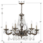 Crystorama Paris Market Paris Market 6 Light Clear Crystal Antique White Chandelier