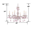 Crystorama Paris Market Paris Market 6 Light Rose Crystal Antique White Chandelier