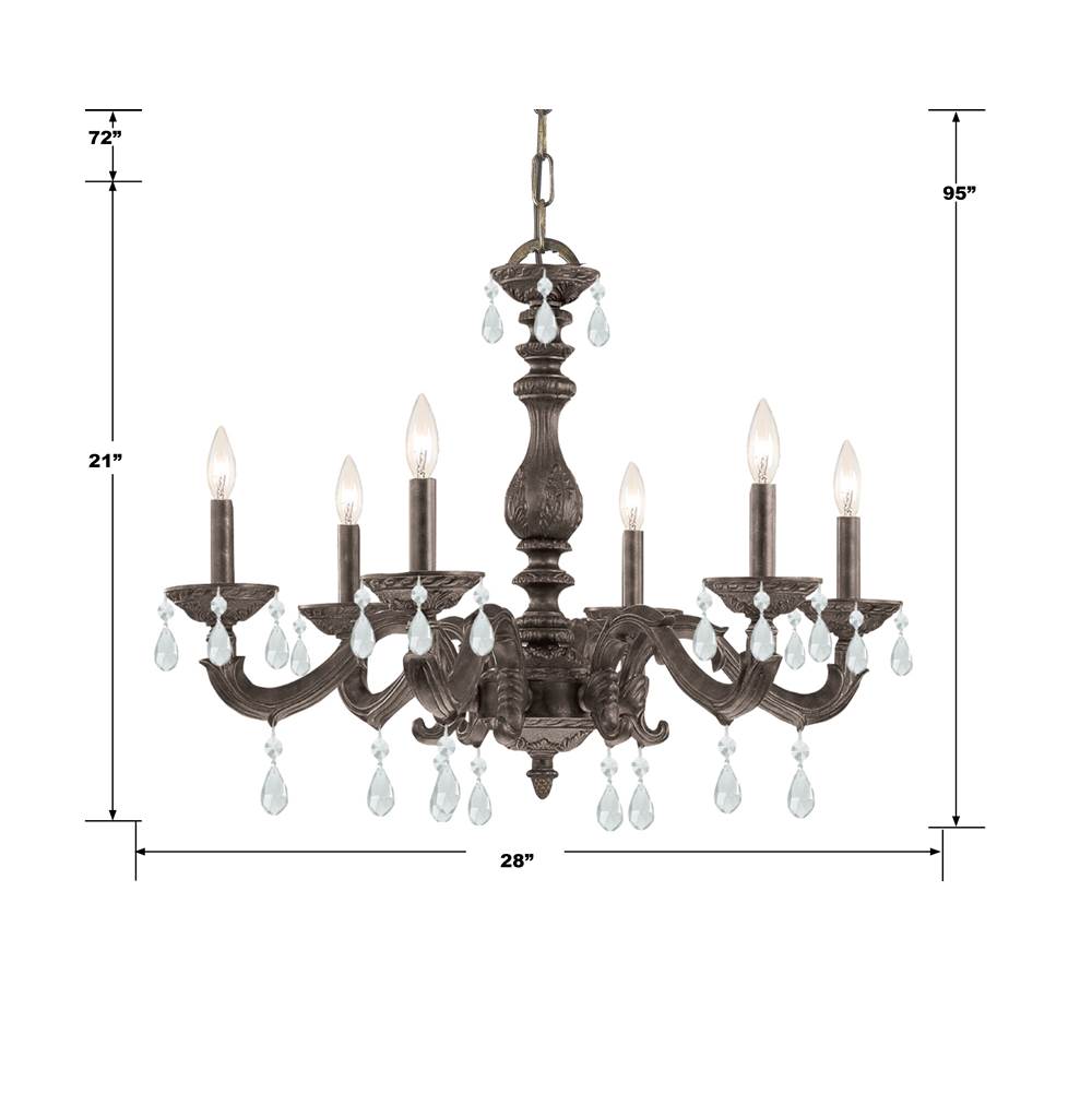 Crystorama Paris Market Paris Market 6 Light Clear Crystal Antique White Chandelier