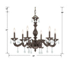 Crystorama Paris Market Paris Market 6 Light Clear Crystal Antique White Chandelier