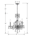 Crystorama Traditional Crystal Traditional Crystal 3 Light Clear Crystal Polished Chrome Mini Chandelier