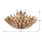 Crystorama 505-GA Antique Gold Broche 4 Light Antique Gold Ceiling Mount Image 2