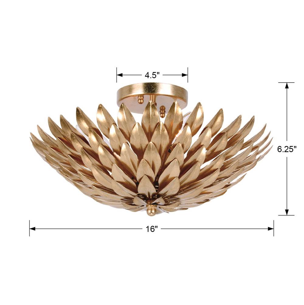 Crystorama 505-GA Antique Gold Broche 4 Light Antique Gold Ceiling Mount Image 2