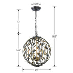 Crystorama 506-EB-GA English Bronze,Antique Gold Broche 6 Light English Bronze  Plus  Antique Gold Sphere Chandelier Image 2