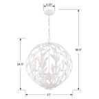 Crystorama 506-MT Matte White Broche 6 Light Matte White Chandelier Image 2