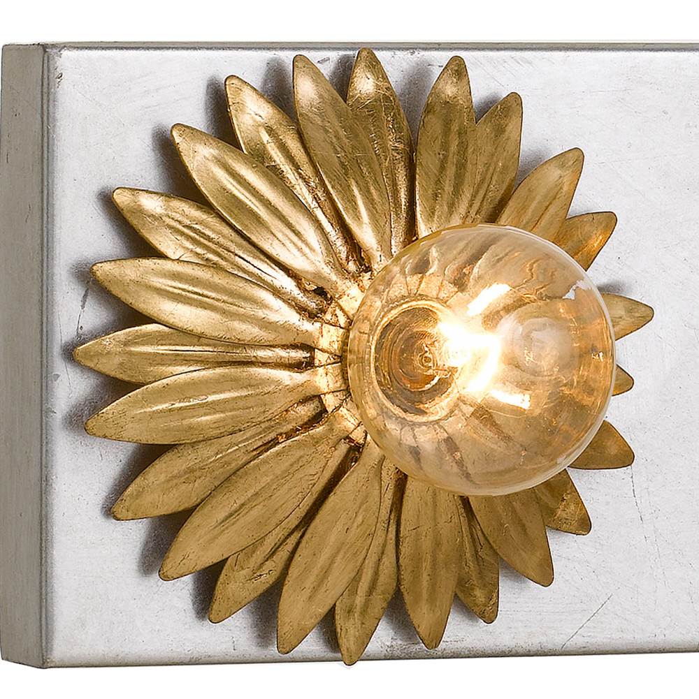 Crystorama Broche 5 Light Antique Gold  Plus  Antique Silver Bathroom Vanity