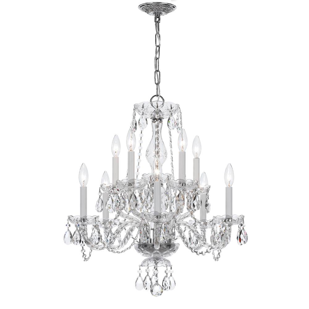 Crystorama 5080-CH-CL-MWP Polished Chrome Traditional Crystal 10 Light Clear Crystal Polished Chrome Chandelier Image 1