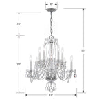 Crystorama Traditional Crystal Traditional Crystal 10 Light Clear Crystal Polished Chrome Chandelier