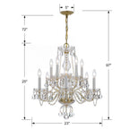 Crystorama Traditional Crystal Traditional Crystal 10 Light Clear Crystal Polished Chrome Chandelier