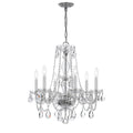 Crystorama 5086-CH-CL-MWP Polished Chrome Traditional Crystal 6 Light Crystal Polished Chrome Chandelier Image 1